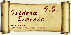 Isidora Simičić vizit kartica